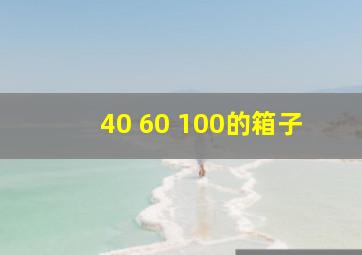 40 60 100的箱子